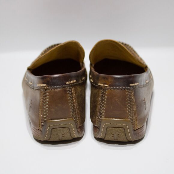 Frye Lewis Brown Venetian Leather Driving Loafers Men Size 10 - Minimal Wear main image 12